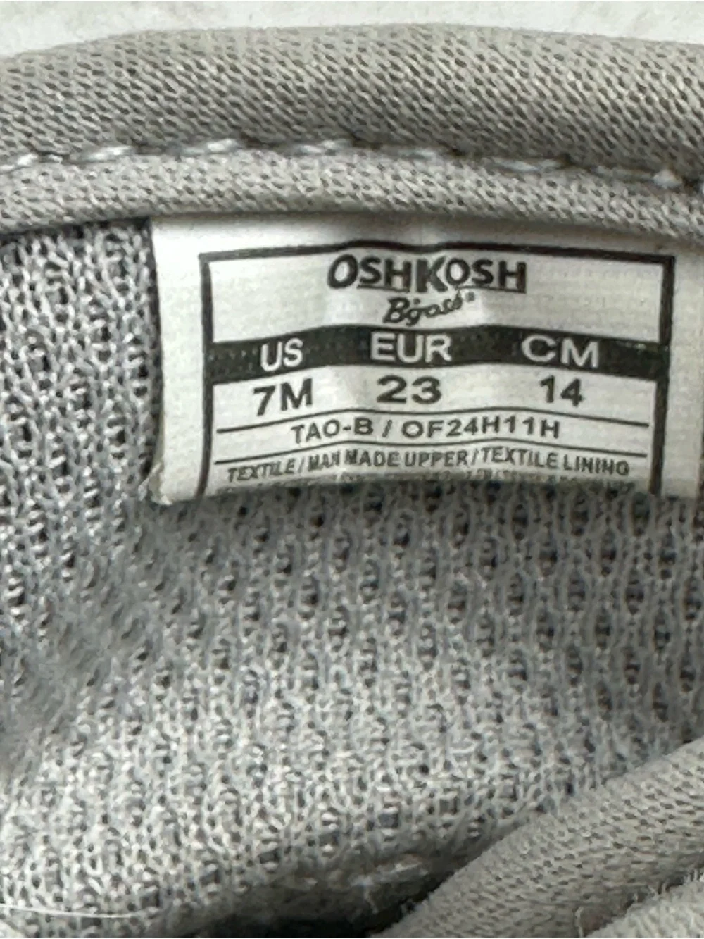 OshKosh B'gosh Baby Toddler Grey and White High-Top Boot Sneakers